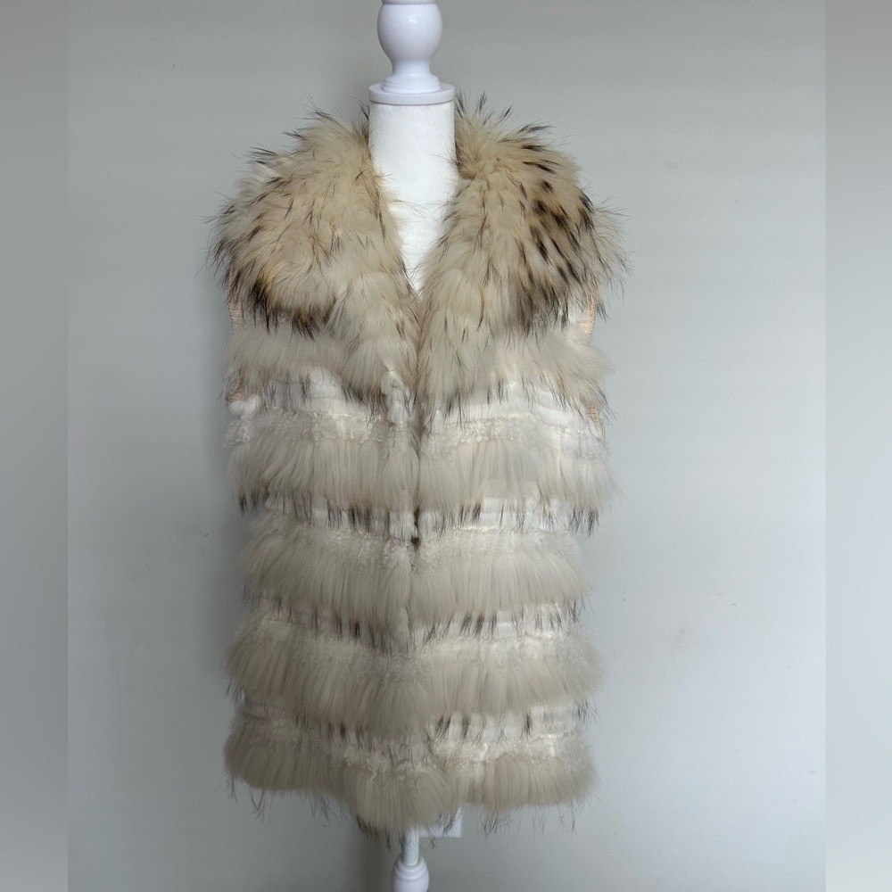 Alaska Fur Gallery 100% Fur Vest rabbit and fox Size S/M - Picture 2 of 9